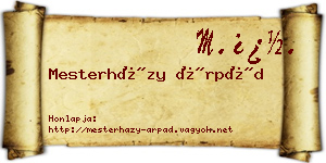 Mesterházy Árpád névjegykártya