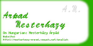 arpad mesterhazy business card